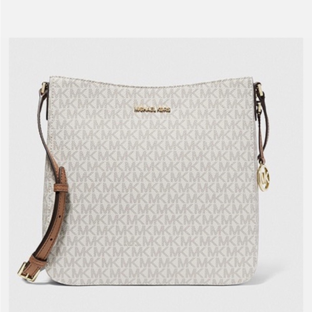 Michael Kors Cream Crossbody Bag with Gold Accents